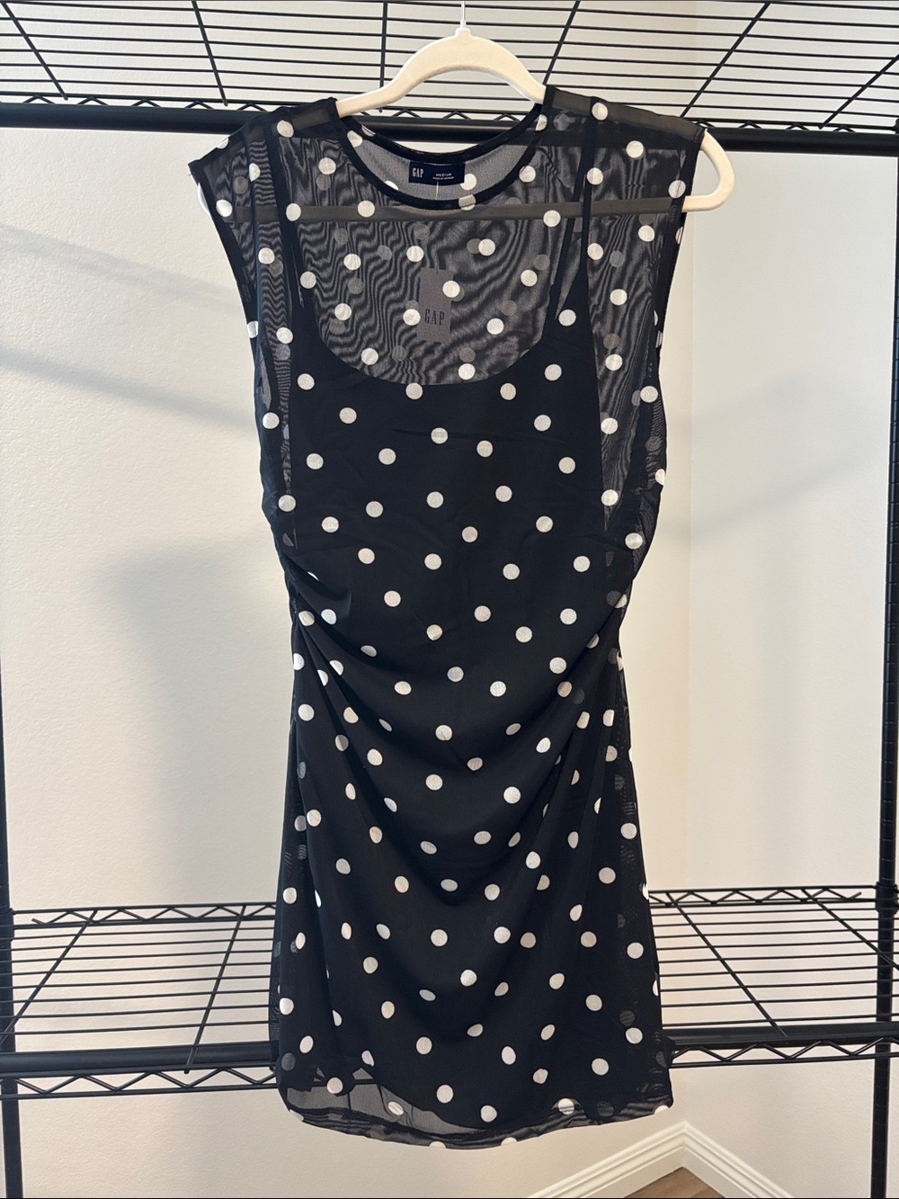 GAP Black and White Polka Dot Mini Dress